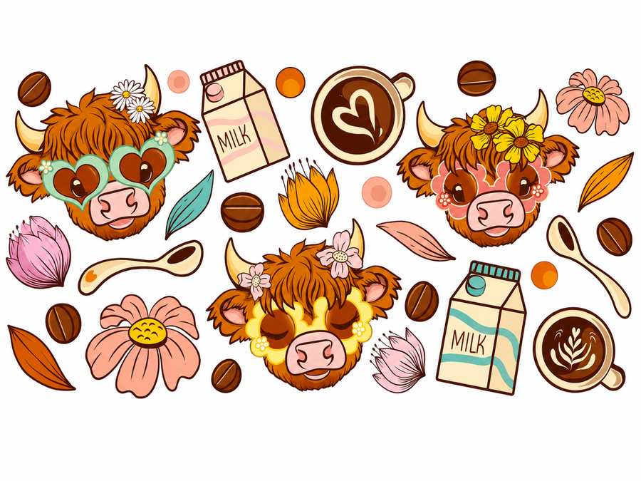 Highland Cows/Butterflys